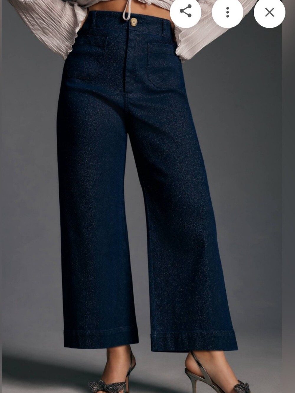 Anthropologie Maeve The Colette High Waist Cropped Sparkle Jeans